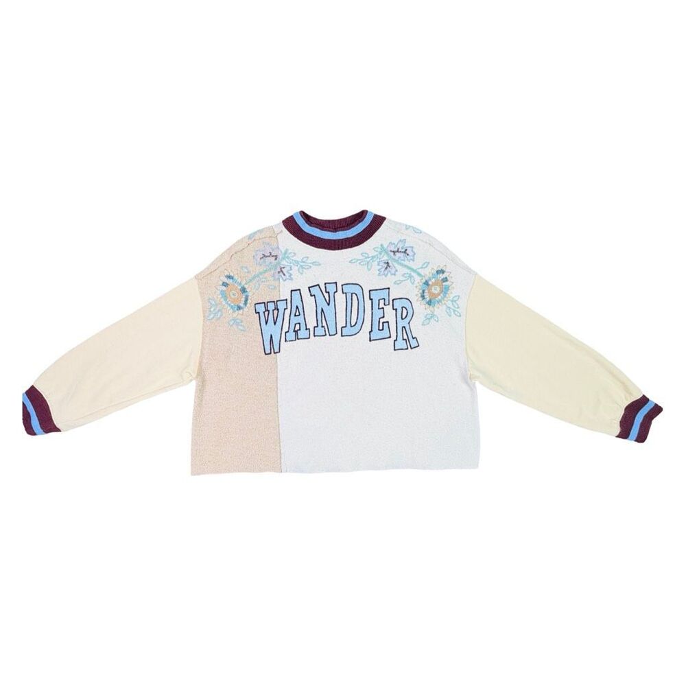 Free People Bali Day Dreams Beaded Pullover Sweatshirt - Size Medium - Picture 3 of 12